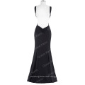 Grace Karin Sexy Black Occident Women's Padded Backless V-Neck Long Mermaid Dress CL008943-1